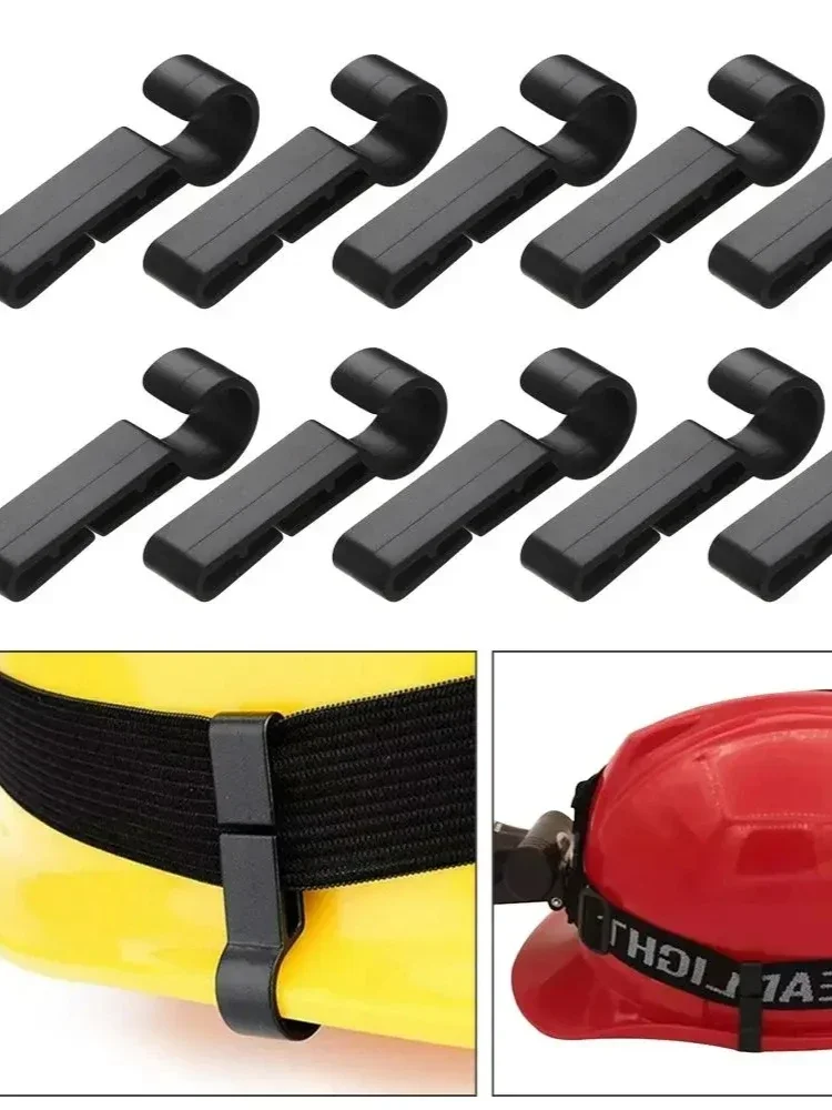Crochets de phares de casque 4 à 20 pièces, Clips de phares en plastique ABS noir pour divers casque rigide, accessoires de casque sécurisés pour le travail