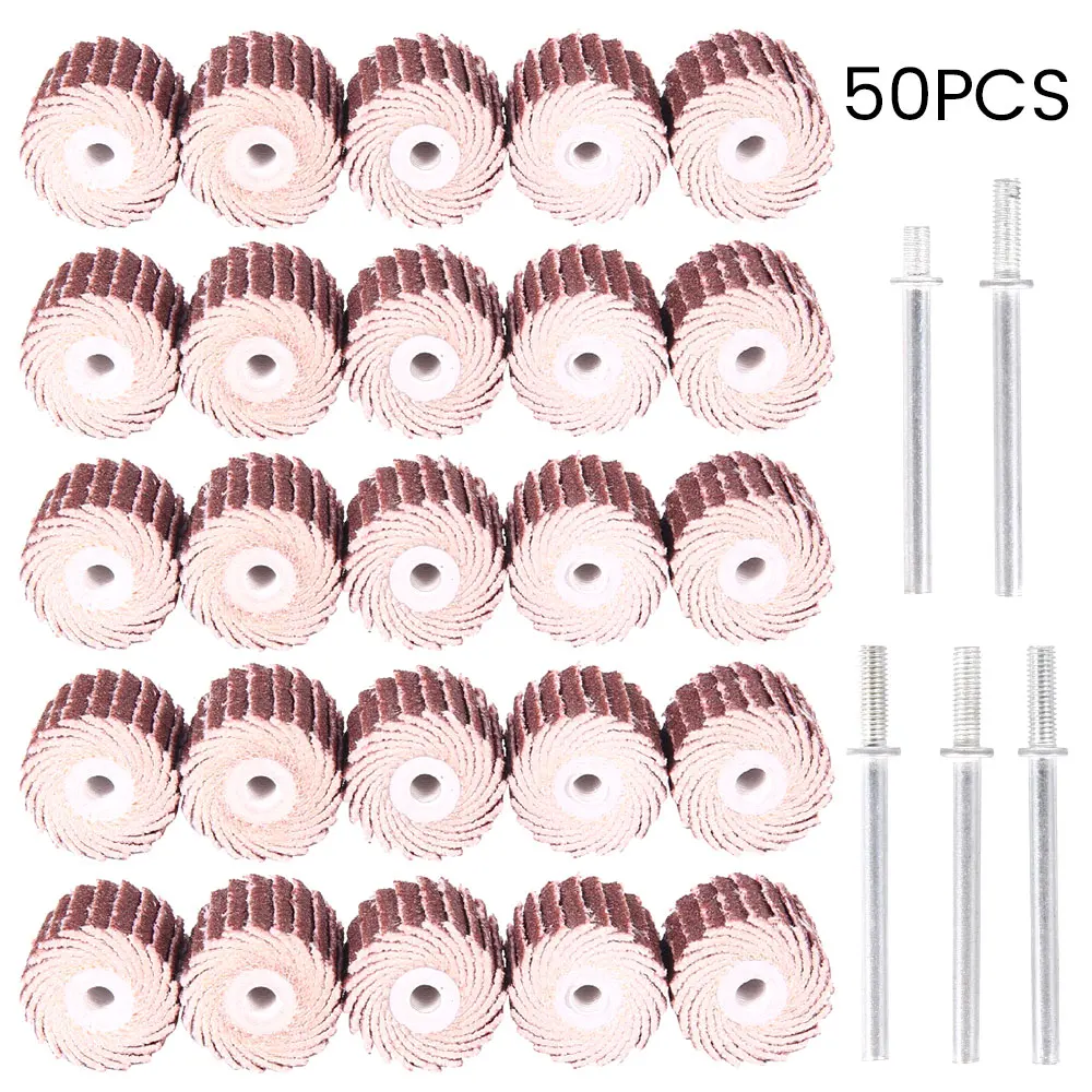 50Pcs Sanding Drum Kit 80/120/240/320/600 Grit Grinding Wheel Head Sander Abrasive Tools Sandpaper Rust Removal Polishing Tools