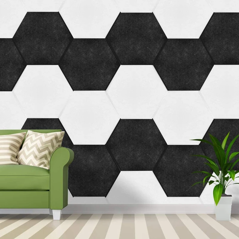 Hexagon Acoustic Panels Sound Proof Padding Hexagon Acoustic Absorption Panel For Recording Studio Office Home Acoustic