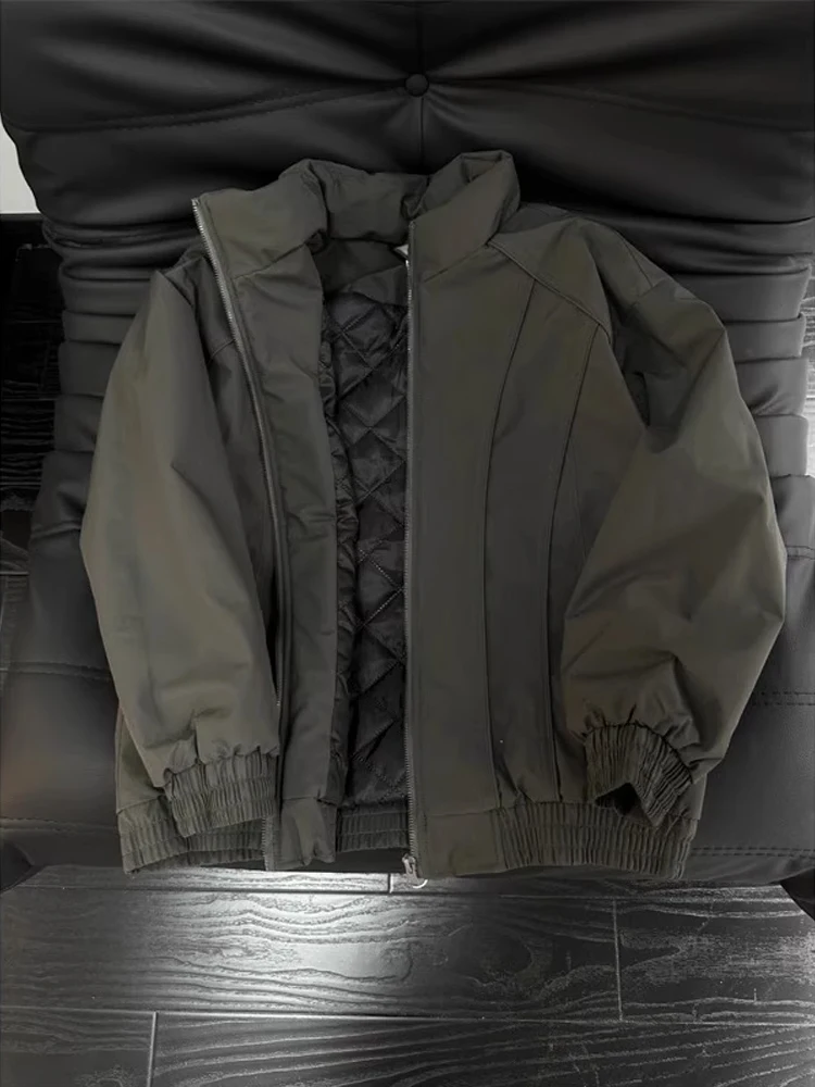 เสื้อแจ็คเก็ตผู้ชาย Cleanfit ผ้าฝ้ายทรงหลวม คอตั้งแบบเบสบอล ผ้าโพลีเอสเตอร์ สำหรับฤดูใบไม้ร่วงและฤดูหนาว ให้ความอบอุ่น