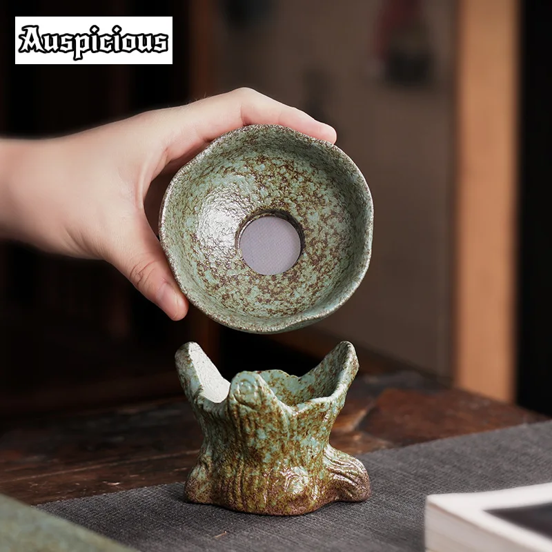 Japanese Coarse Pottery Retro Tea Infusor Boutique Stoneware Tea Strainer Household Tea Maker Tea Filter Teaware Decoration