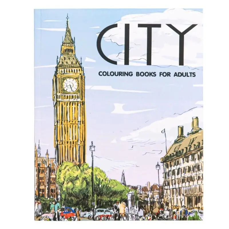 City Colouring Books for Adults Landscape Sketching Coloring Relieve Stress Graffiti  Drawing Book