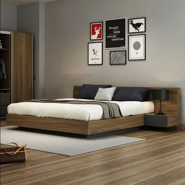Nordic Tatami Floor Low Bed Japanese Style Platform Double Bed 1.8m Master Bedroom Tatami Bed 1.5m