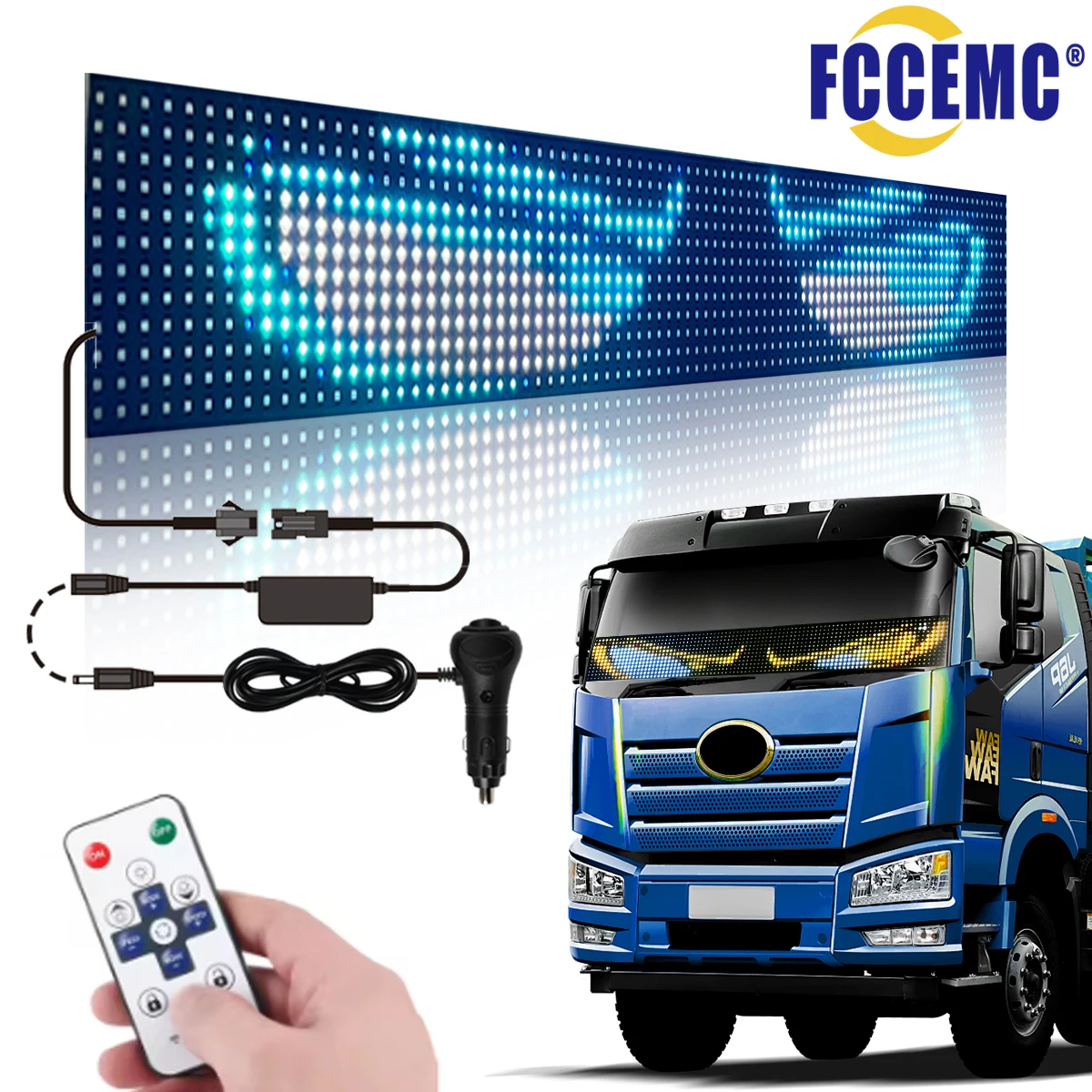 Truck Devil's Eye Light Remote Control LED Truck Car Ambient Lights Matrix Pixel Panel Display For Board Windshield 12V 24V