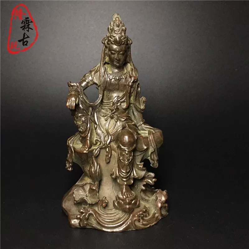 China Buddhism Temple Bronze Freedom Kwan-Yin GuanYin Bodhisattva Goddess Statue