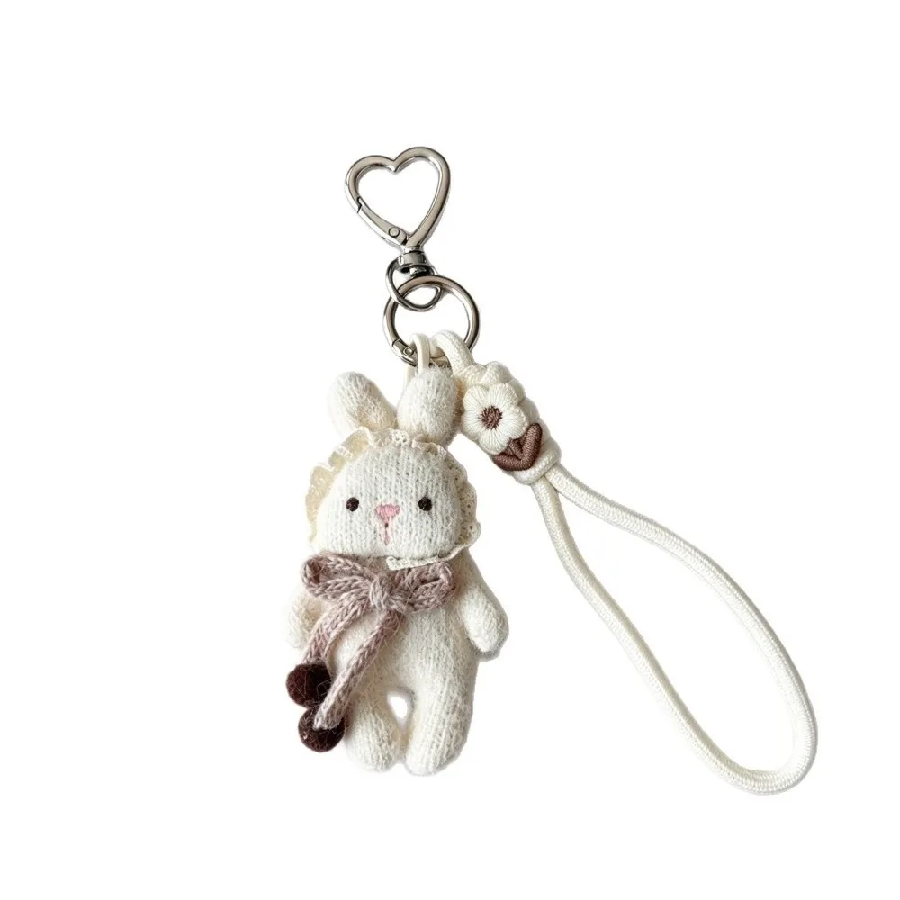 Handmade Bunny Fabric Doll Keychain Hanging Strap Soft Texture Doll Bag Pendant Fabric Fine Stitching Rabbit Bag Charm