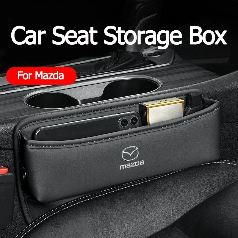 

Кожаный органайзер для автомобильного сиденья, ящик для хранения аксессуаров для Mazda RX8 RX7 MX3 Axela Atenza Protege MX5 CX9 CX5 CX7 323 626