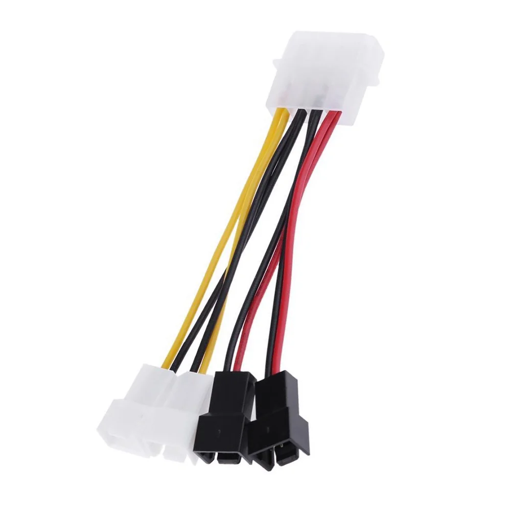 KK-B2-1Pcs 4-Pin Molex to 3-Pin Fan Power Cable Adapter Connector Computer Cooling Fan Cables 12V/5V DC for CPU PC Case Fan