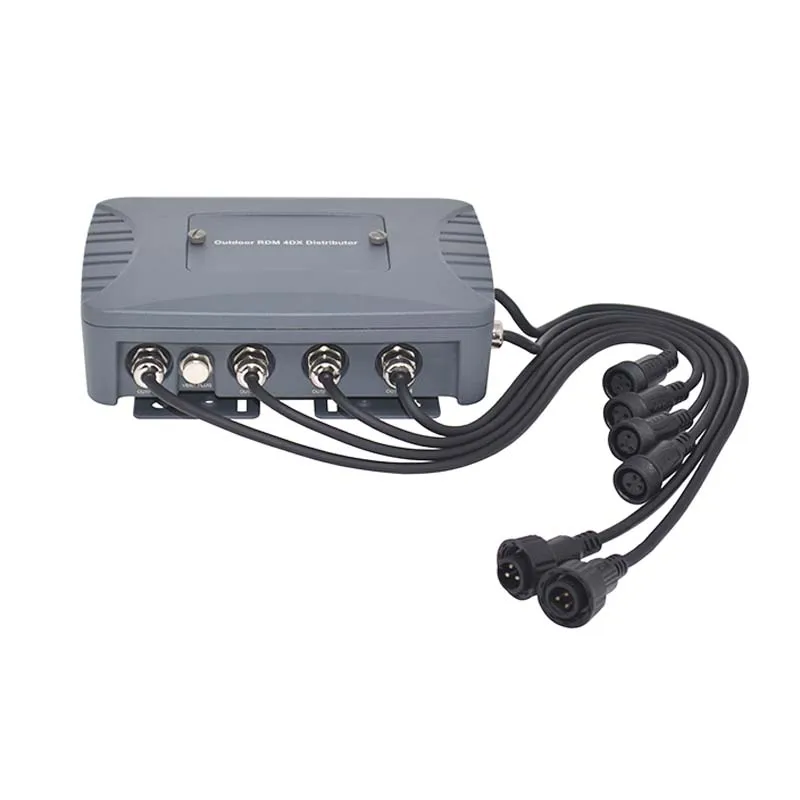 4 Channel Waterproof DMX512 Splitter Outdoor Stage Lighting Signal Amplifier 4 Way DMX Signal Distributor for LED Stage Lights