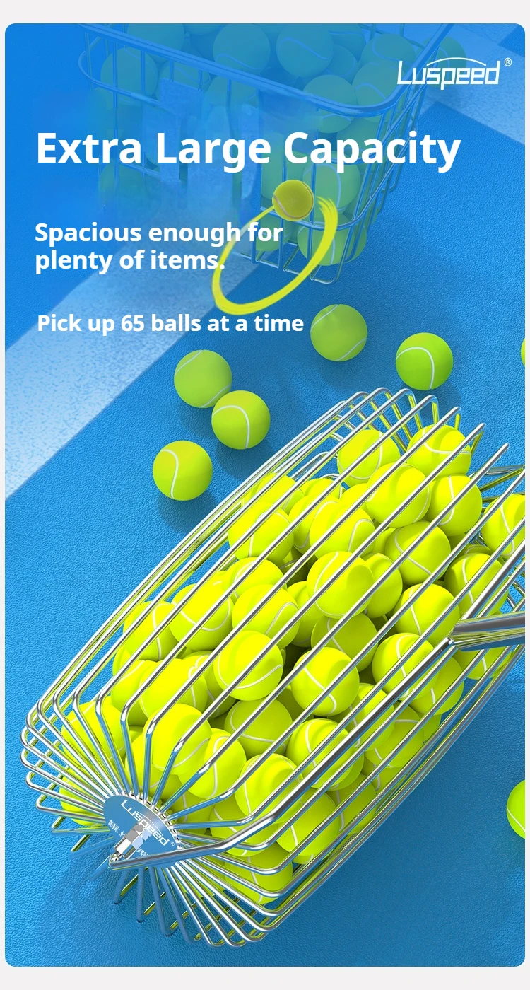Luspeed Tennisball-Sammler der Dritten Generation, Ausziehbarer Ballsammler, Erhöhte Kapazität, Einfaches Aufsammeln von Bällen, Schnelles Aufheben von Bällen – Detail 5