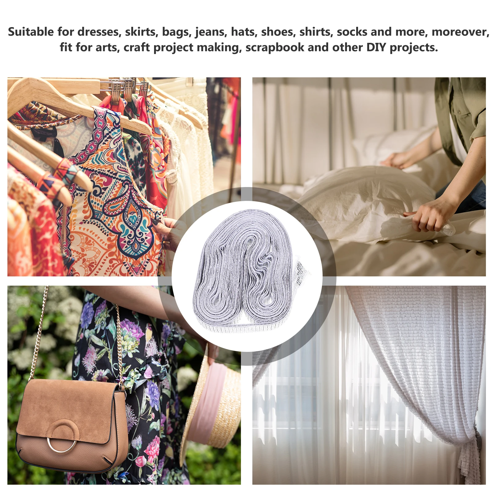 

1 Roll Delicate Sparkling Sequin Trim Cuttable Wear-Resistant Diy Craft Clothing Decorative Trimming Supplies For Hats