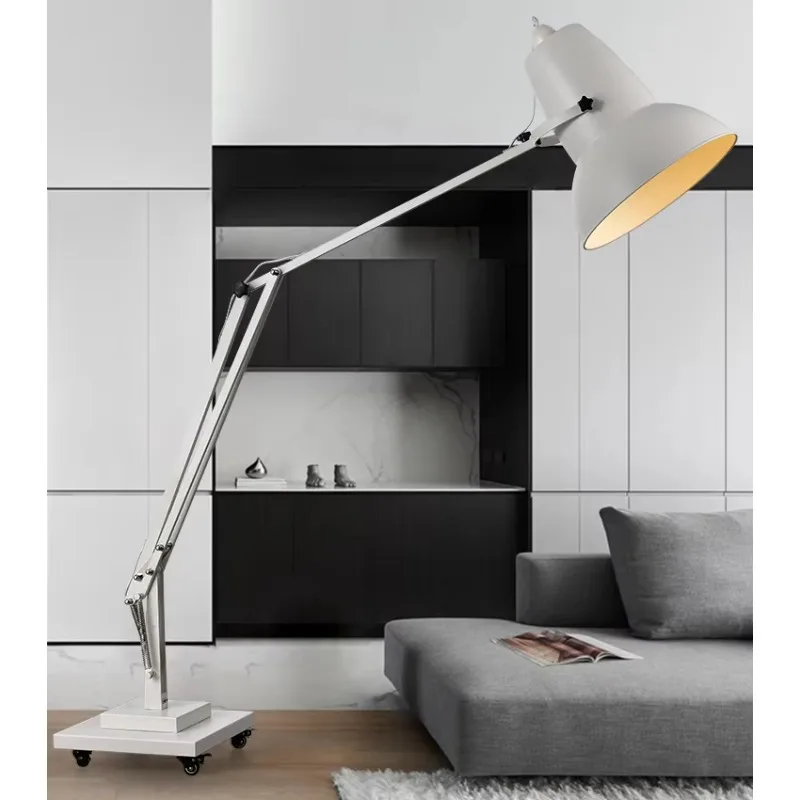 Adjustable Modern Art Designer Floor Lamp High Quality Red Lampshade Light Emitting Diode Light Source Home Decoration