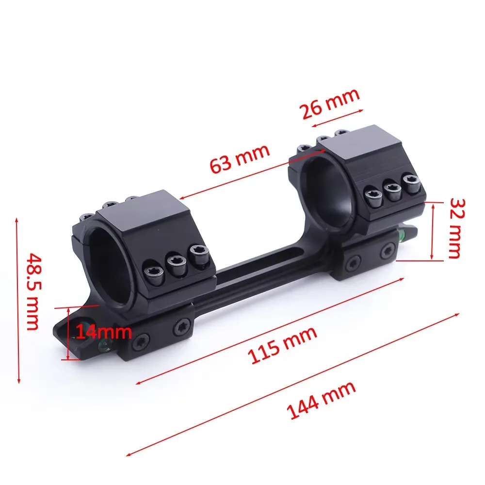 SPINA OPTICS Montura táctica para riel Dovetail de 11 mm Anillos de mira de 25,4 mm/30 mm con dos niveles de burbuja para arma real, .308, .300.