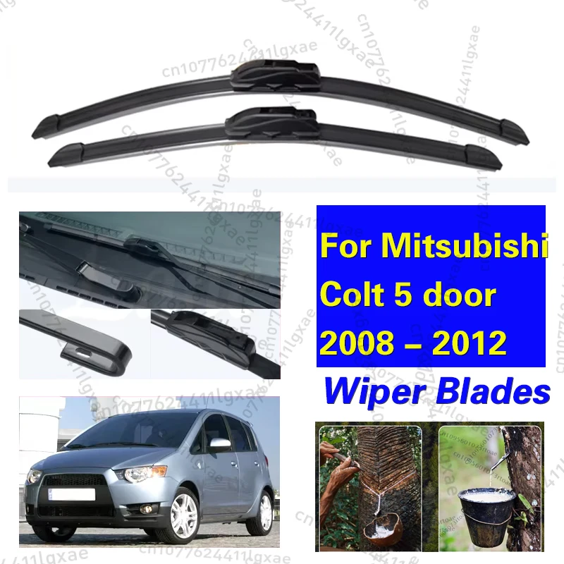 

For Mitsubishi Colt 5 door 2008 - 2012 Car Wiper Blade Front Window Windscreen Windshield Wipers J hook Car Accessories 24"+14"
