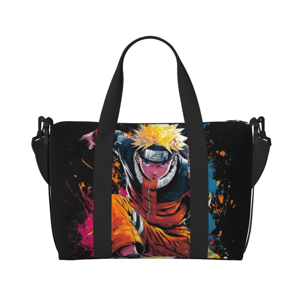 

Custom N-Narutoes Uzumakis Narutos Groceries Shopping Tote Bags Women Big Capacity Cartoon Comics Anime Beach Gym Travel Bags