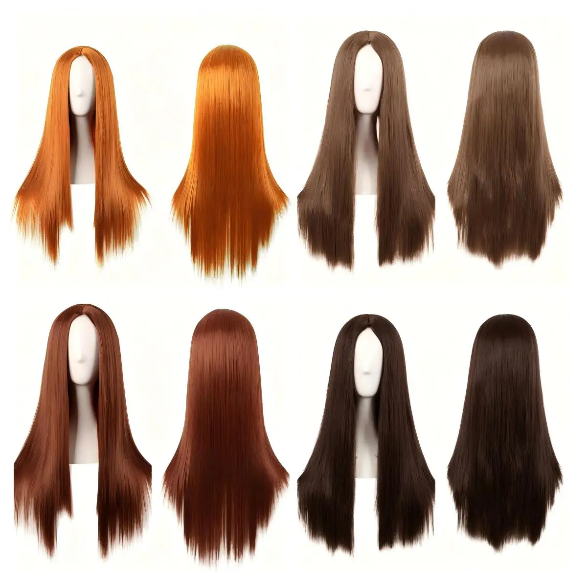 Anime Cosplay Wig 28 inch Long Straight Middle Part Full Head Wig Universal Wig for Role Play Comic Con Halloween Cos Party Show