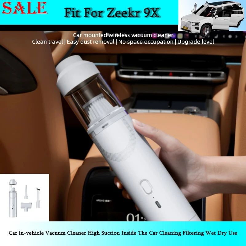 Fit for Zeekr 9X 2025 2026 Car in-vehicle Vacuum Cleaner High Suction Inside The Car Cleaning Filtering Wet Dry Use Car Supplies