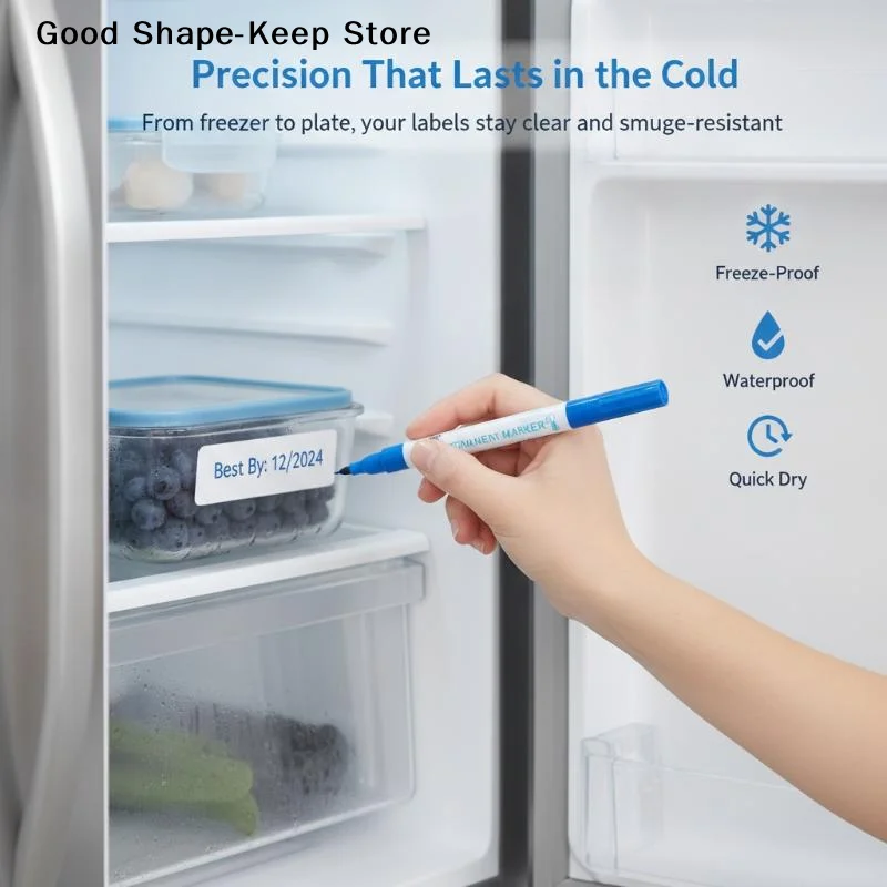 dailyFreezer Marker Pen Smudge Proof Waterproof Permanent Oil Based Quick Dry 1Pcs for  Food Container LabelingDaily products