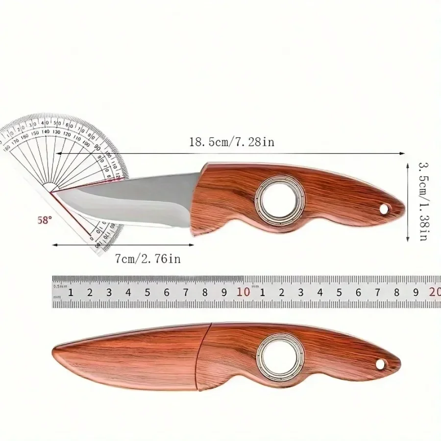 NEW Multi-Function Pocket Knife, Stainless Steel Mini Knife, Bearing 360-Degree Rotation Protective Knife Portable Outdoor Knife