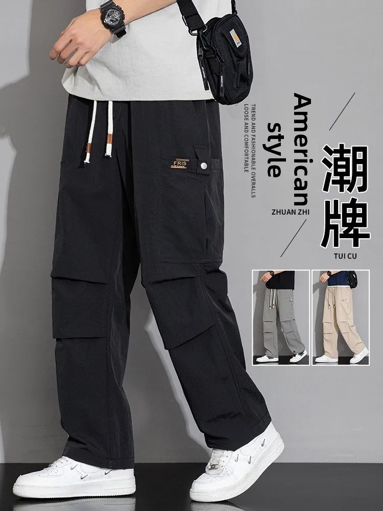

Men's Spring New Sle Casual Workwear Pants American Spor Straight Loose Leggings Long Trousers Faionable Youthful