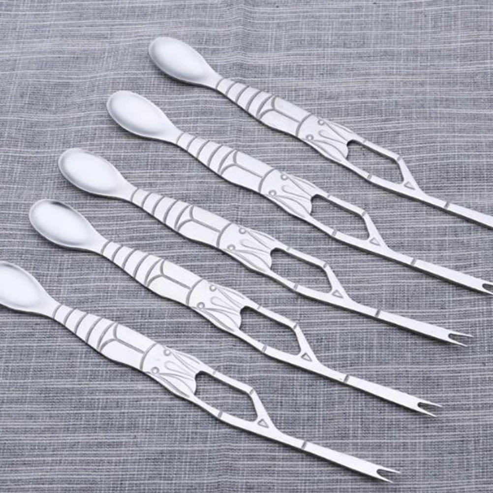 

4 Pcs Crab Fork Picks Stainless Steel Seafood Tool Dual Purpose Kitchen Gadgets Lobster Eating Fruit Nut Forks Vegetable Tools