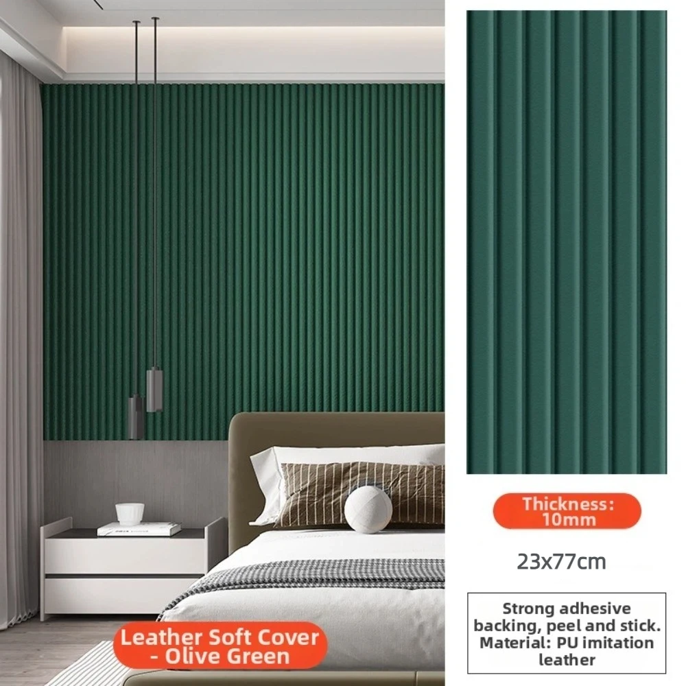 Leather Soft Bag Wall Sticker Large Size Anti-collision 3D Sticker Peel and Stick Widened Wall Panels Wallpaper