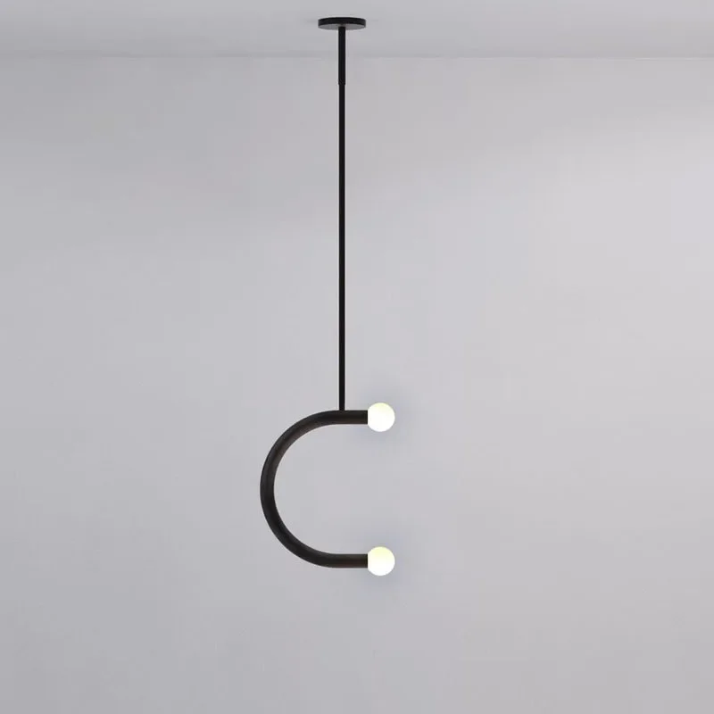 SANDYHA C-shaped Nordic Pendant Lights Unique Hanging Chandelier for Living Room Bedroom Dining Table Home Decoration Lighting