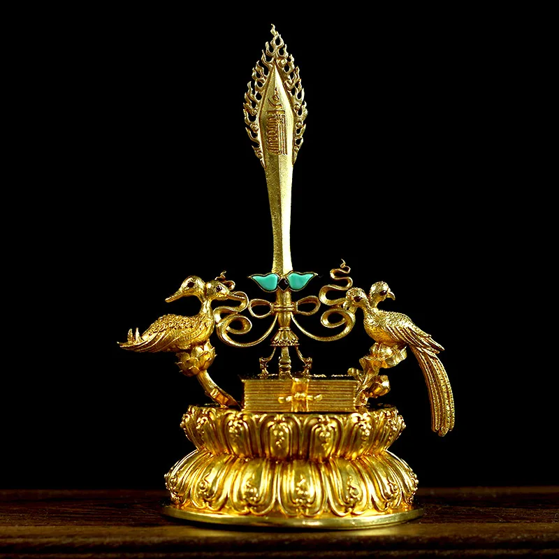 Épée Manjusri, Cuivre Pur, Samantabhadra, Épée de Sagesse, Ornements d'offrande, Vajrayana et Instruments du Dharma