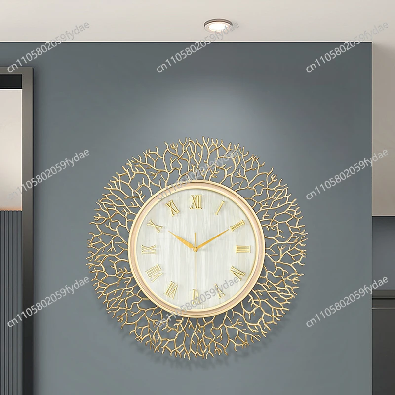 Round Silent Wall Clocks Simple Creative Fashion Restaurant Nordic Wall Watch Living Room Luxury Horloge Murale Home Design