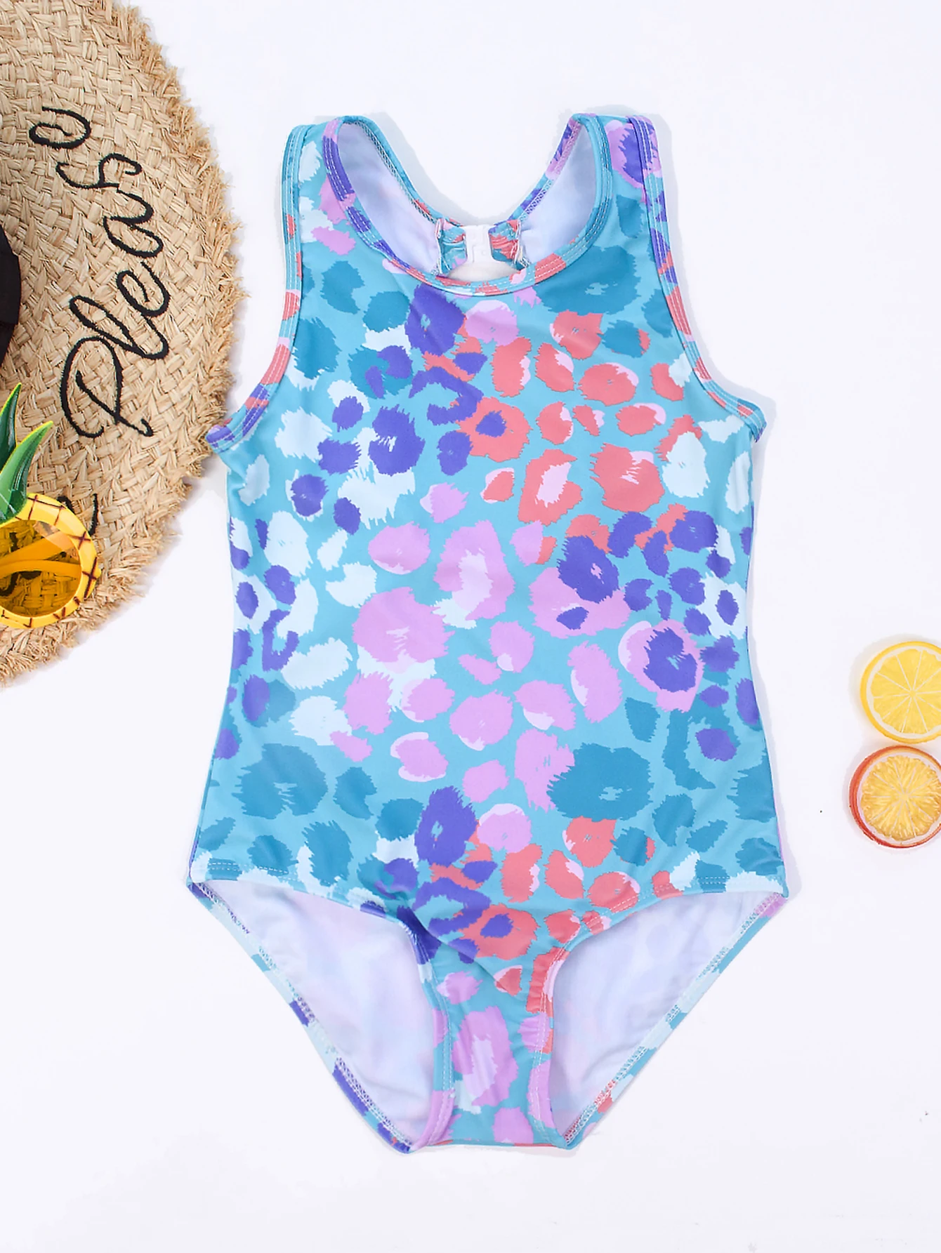 Leopard Print Outdoor Surf Cute Teen Girls One Piece Swimsuit 8-12Years Holiday Vacation Kids Girls Swimwear Clothes Beachwear