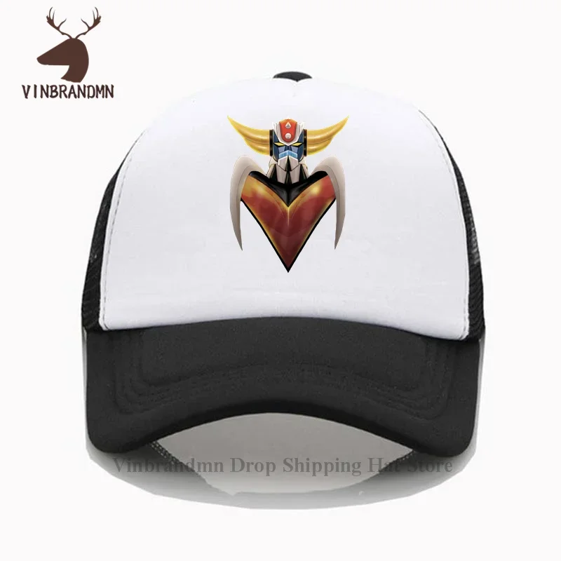 2024 Custom Fishing Fishing Hat Kids Mazinger Z hats 100% cotton hat Print Fashion Ufo Robot Grendizer Goldorak Baseball sun hat