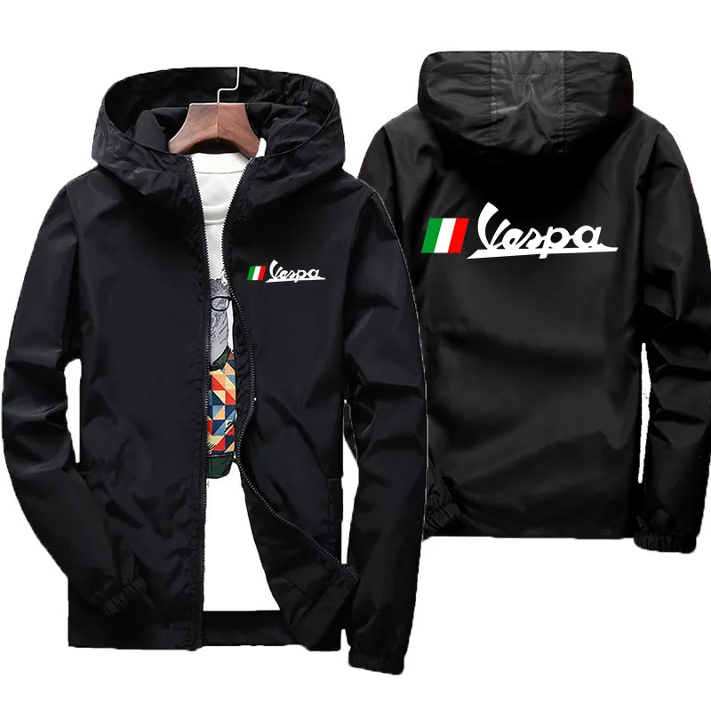 2024 Summer Vespa Battery Car Car LogoNew Men's Casual Bomber Jacket Fashion Outdoor Ultra-Thin Zipper Sports Sunscreen Clothing