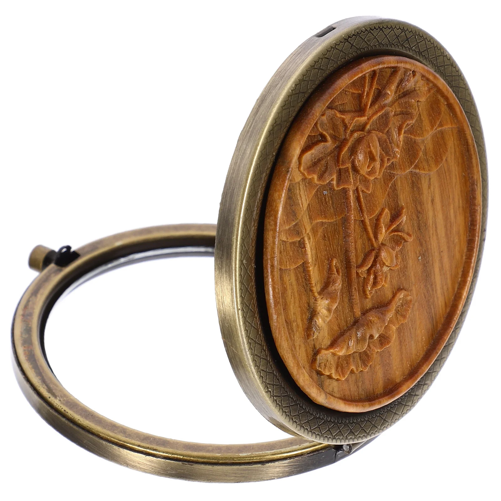 1Pcs Kompakte Lotus Doppel-Seite Spiegel Leichte Reise Make-Up Spiegel Clamshell Mini Runde Weibliche Geschenk