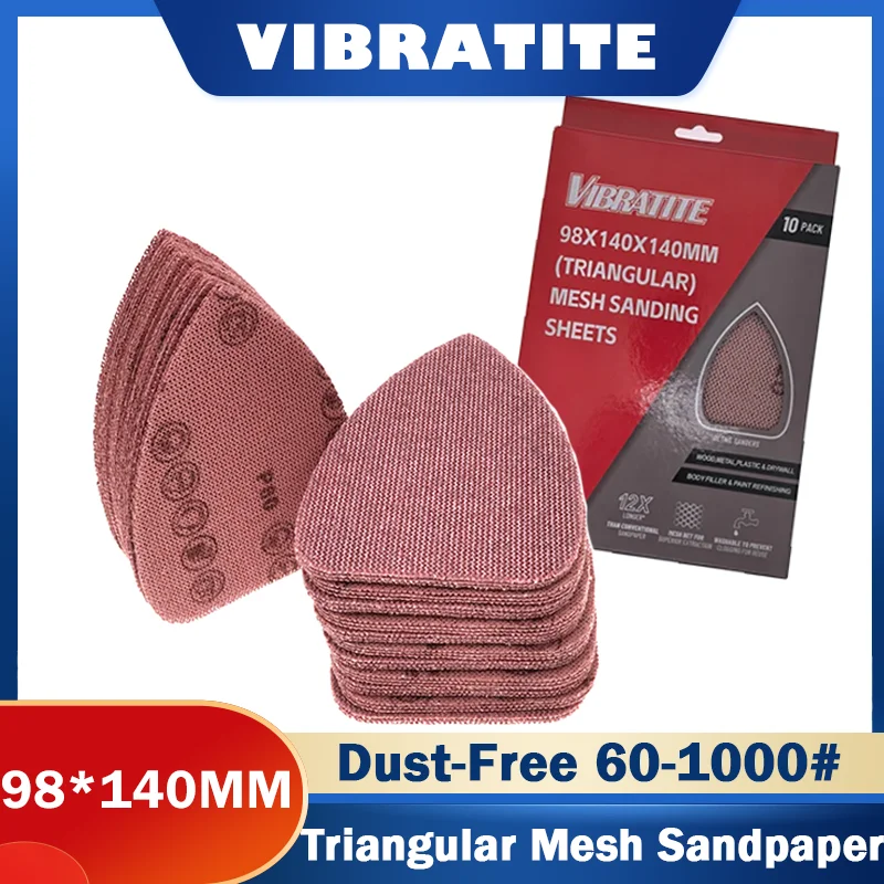 

98*140*140 мм сетчатый набор абразивной наждачной бумаги, 10 шт., различная зернистость 60-1000, крючок и петля, случайная орбитальная шлифовальная машина для автомобиля, деревообработки