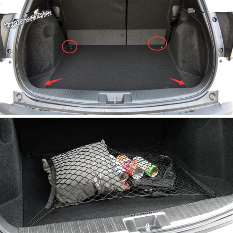 Rear Trunk Storage Cargo Luggage Elastic Mesh Net Cover Kit For Honda HR-V VEZEL 2014 - 2020 Black Accessories Interior