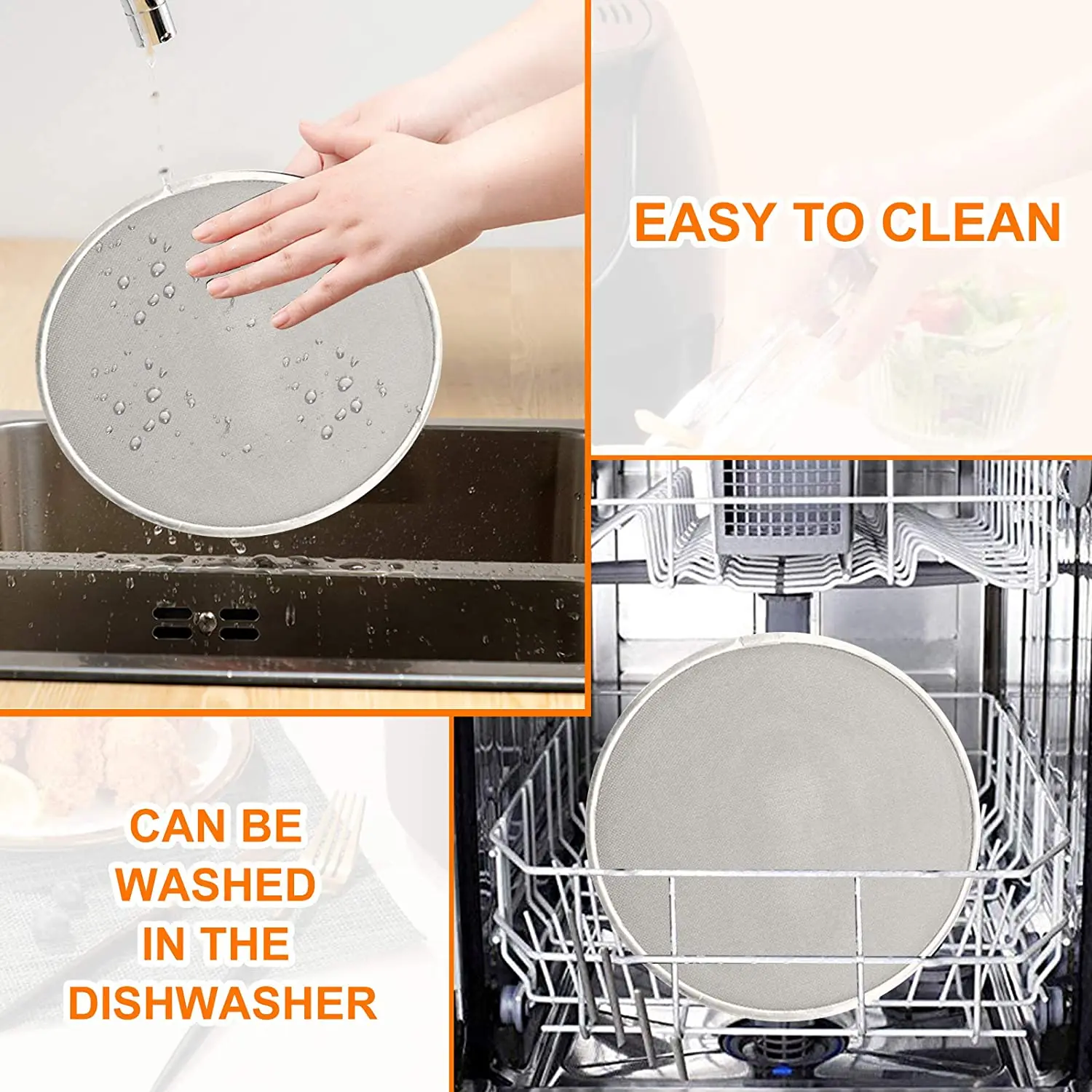 Écran anti-éclaboussures de graisse pour friteuse à air, maille fine antiarina, filet anti-éclaboussures d'huile, filet anti-éclaboussures d'huile chaude 19cm