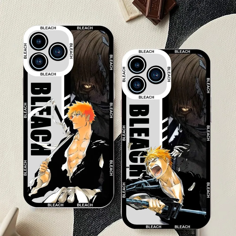 Bilibili Anime Bleach Kurosaki Ichigo Phone Case For iPhone 11 12 Mini 13 14 15Pro Max Transparent Shell