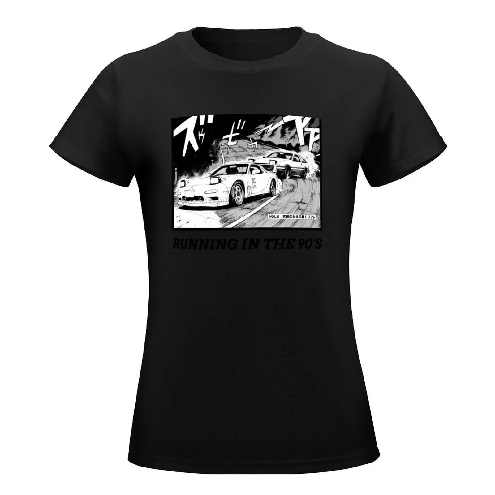 Initial D Manga Running In The 90's AE86 vs RX7 T-Shirt summer top kawaii clothes t-shirts for Women graphic tees