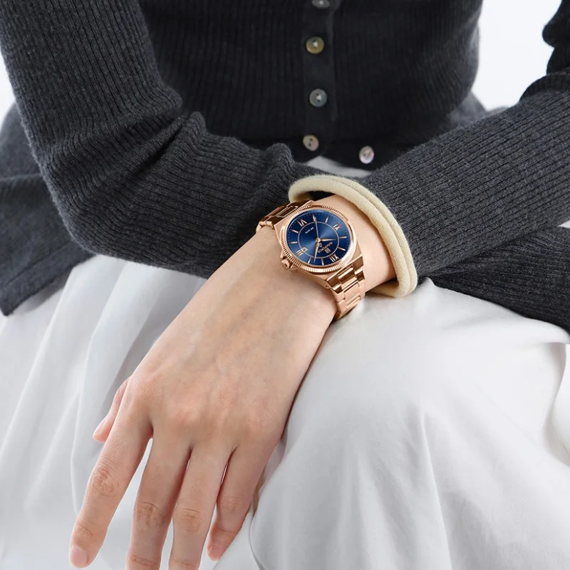 New NAVIFORCE Woman Calendar Display Vintage Watches Elegant Intellectual Stainless Steel Watchband Waterproof Quartz Watch