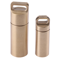 Waterproof Brass Medicine Bottle Drug Holder Pill Container Case Keychain