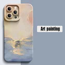 Watercolor Gilding Art Case For Samsung Galaxy A15 A35 A55 A34 A54 A33 A53 A52 5G S24 S23 S22 Ultra S21 Plus FE Soft Matte Cover