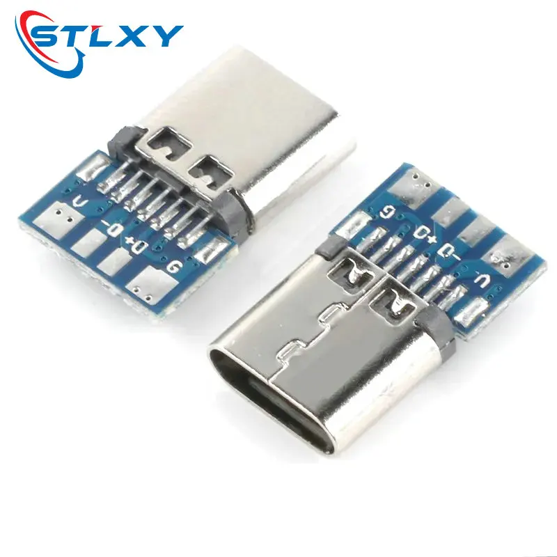 10pcs USB 3.1 Type-C Connector 24 Pins Male / Female Socket Receptacle Adapter to Solder Wire & Cable 24 Pins Support PCB Board