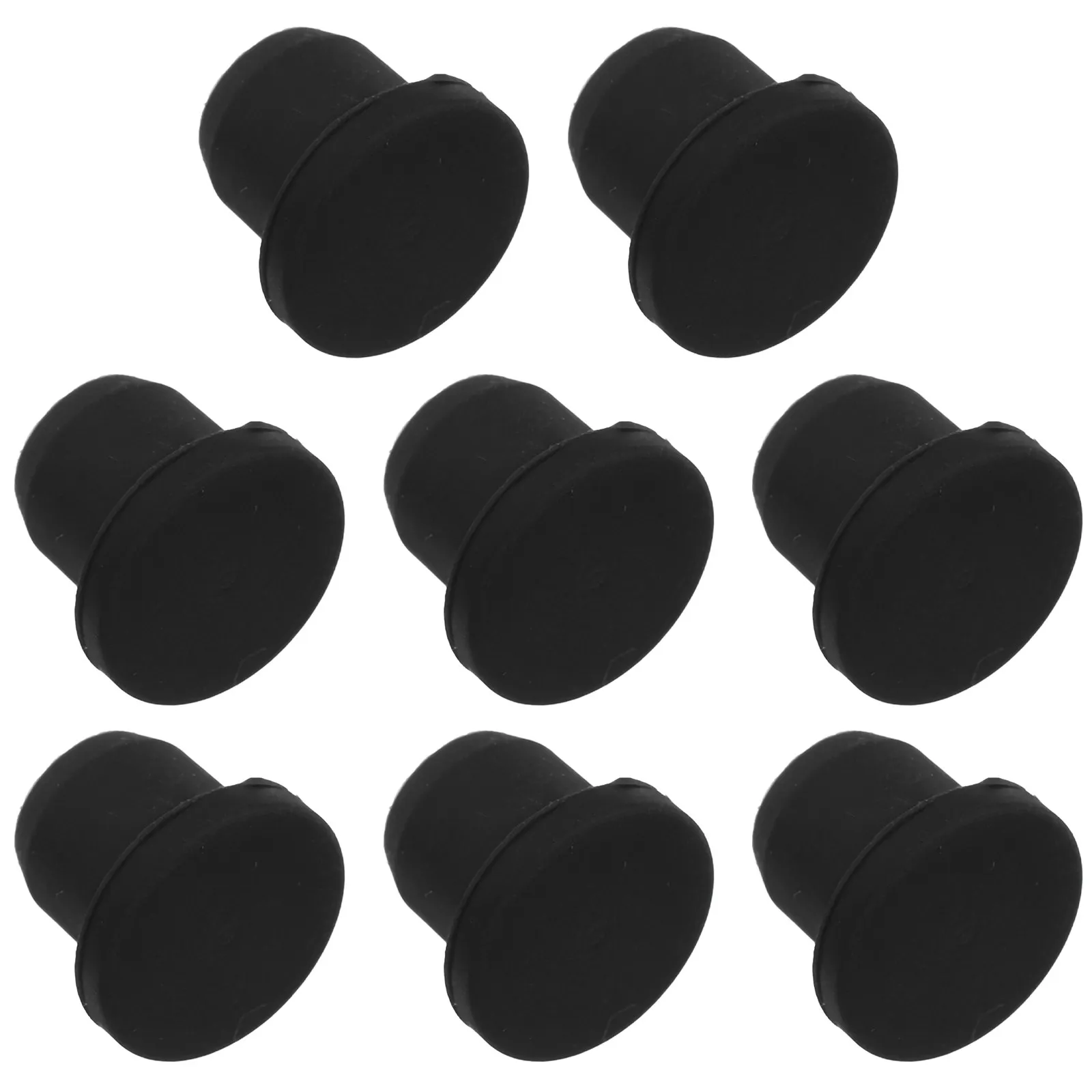 8Pcs Rubber Stoppers for Lab Bottles Black Hollow Design Leak-Proof Vial Plugs Test Tube Sealers Household Kitchen Use
