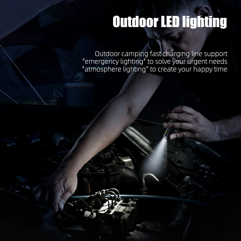 240 ワット屋外データケーブルスペアパーツ 6in1 イグナイター LED ライト電話ラップトップ Type-C ライトニング USBA 模造シリコーン編組ワイヤー