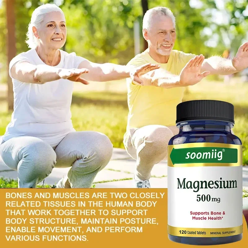 SOOMIIG Magnesium 500 Mg - Mineral Supplement - Supports Bone & Muscle Health, 120 Capsules