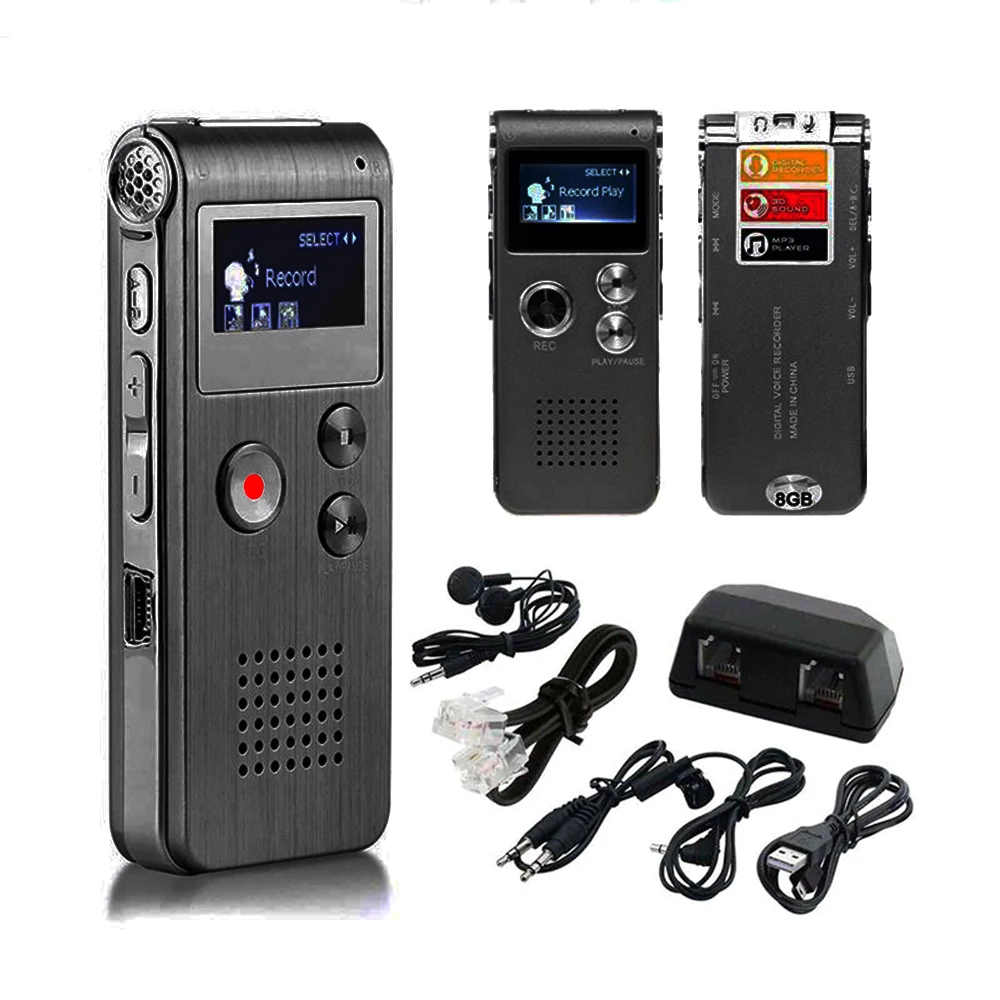 Professional Voice Activated Digital Voice Recorder Portable Audio Recorder Noise Reduction Recording Dictaphone WAV MP3 Player