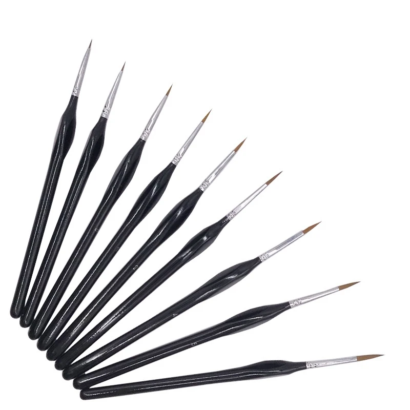 ชุดพู่กันระบายสีรายละเอียดแปรงขนาดเล็ก9ชิ้นเหมาะสำหรับวาดภาพอะคริลิคน้ำมันสีน้ำวาดด้วยตัวเลข