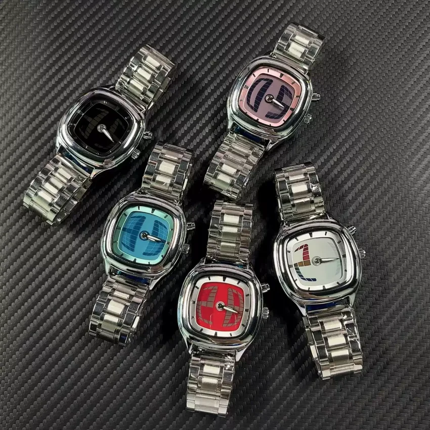 Men's Watch Y2K INS Style Fashionable Creative Quartz Watch Digital Dual Display Luminous Pointer Relojes Para Hombres