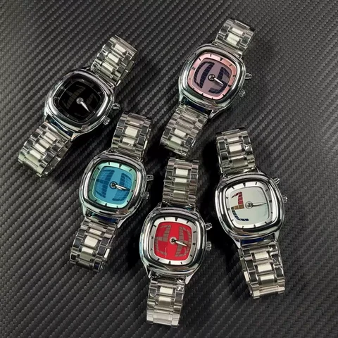 Men's Watch Y2K INS Style Fashionable Creative Quartz Watch Digital Dual Display Luminous Pointer Relojes Para Hombres