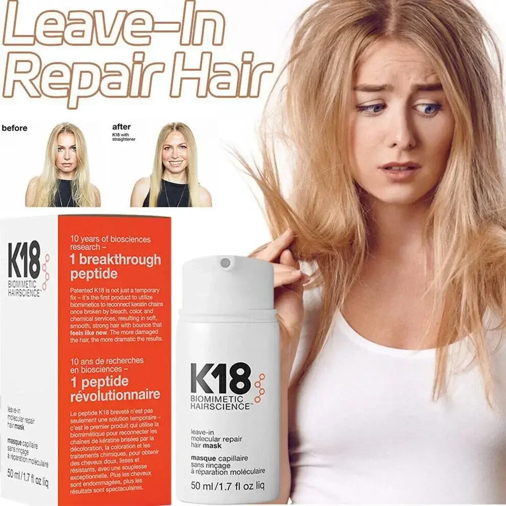 

K18 Leave-In Molecular Repair Hair Mask Softens Restores Damaged Hair Deep Keratin Treatment for Scalp Hair Care